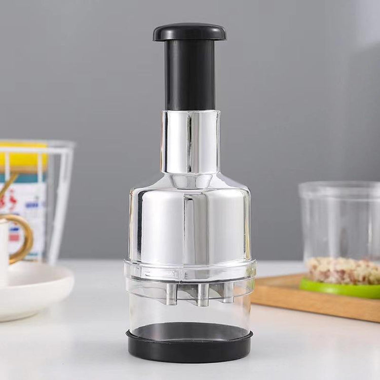 Manual Garlic Chopper - Mini Handheld Pull Cord Food Processor for Chili Vegetable Onion, Kitchen Space Saver