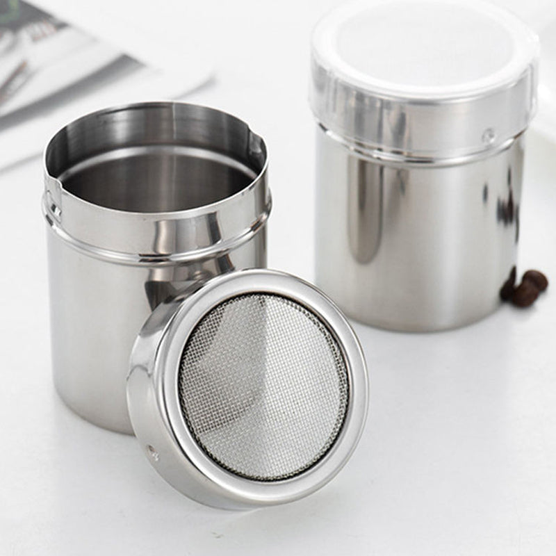 Stainless Steel Seasoning Shaker - 500g Airtight Spice Dispenser with Spoon, Moisture Proof Kitchen Storage