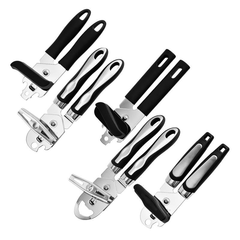 Stainless Steel Can Opener - Heavy Duty Manual Jar Opener Tool with Comfort Grip