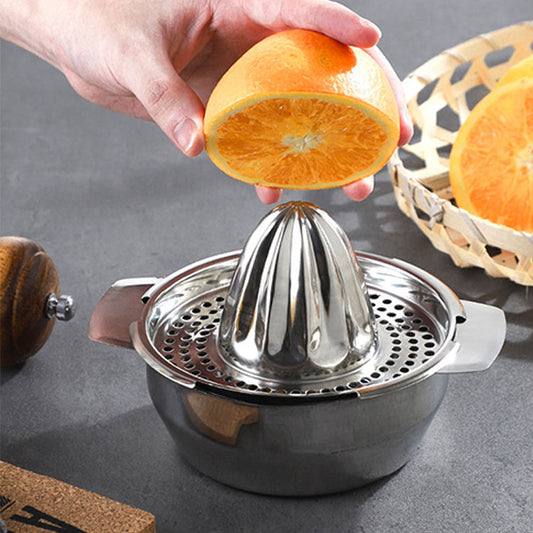 Heavy Duty Stainless Steel Citrus Juicer - Manual Fruit Reamer Rotation Press for Lemon Lime Orange Crusher