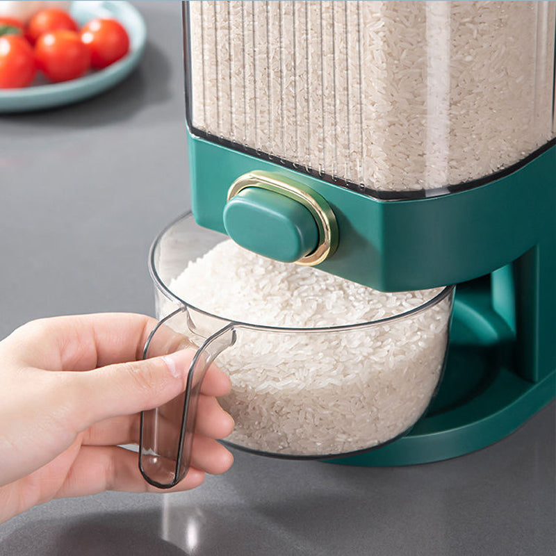 Rice Dispenser Sealed Container - 10L/20L Moisture Proof Food Storage with Measuring Cup, Kitchen Space Saver