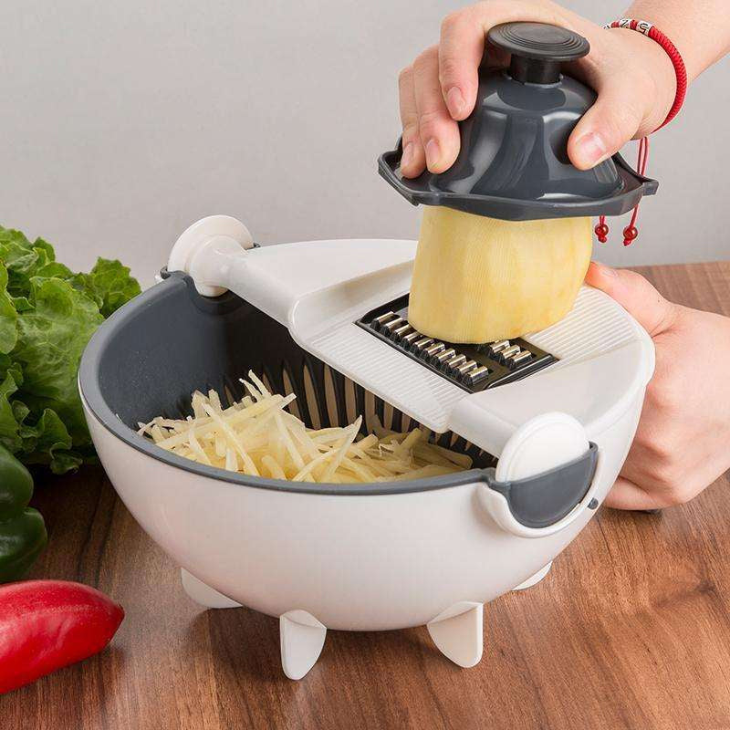 Multi-Purpose Vegetable Cutter Pro - Multi-Function Food Chopper with Safety Cover, Kitchen Slicer Dicer Grater Set