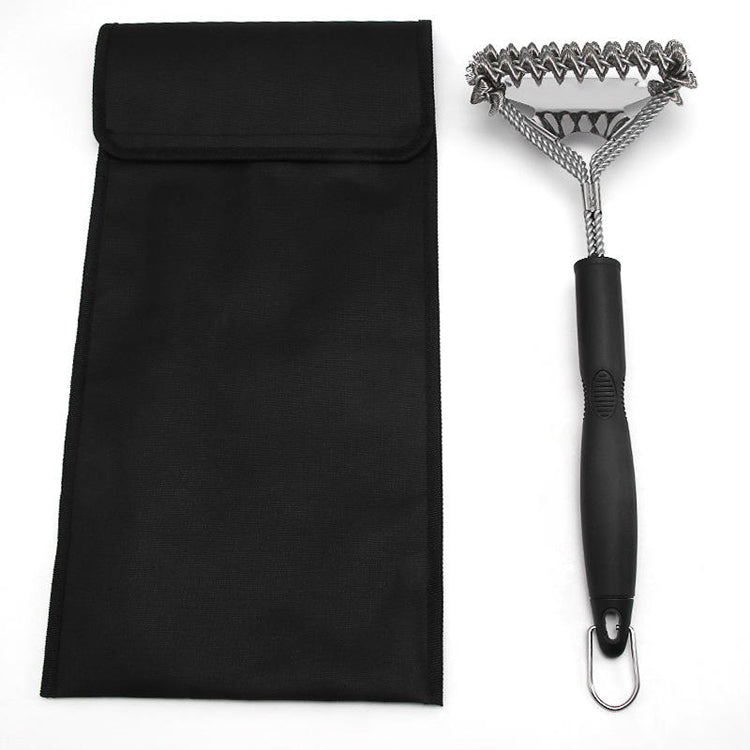 Stainless Steel Dish Scrubber - Heavy Duty Kitchen Brush with Bristles, Pot Cleaner for Non-Stick Pans and Cookware