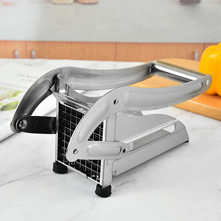 Stainless Steel Potato Slicer - Manual Adjustable Thickness Vegetable Cutter with Safety Holder for Chips, Salad, Gratin