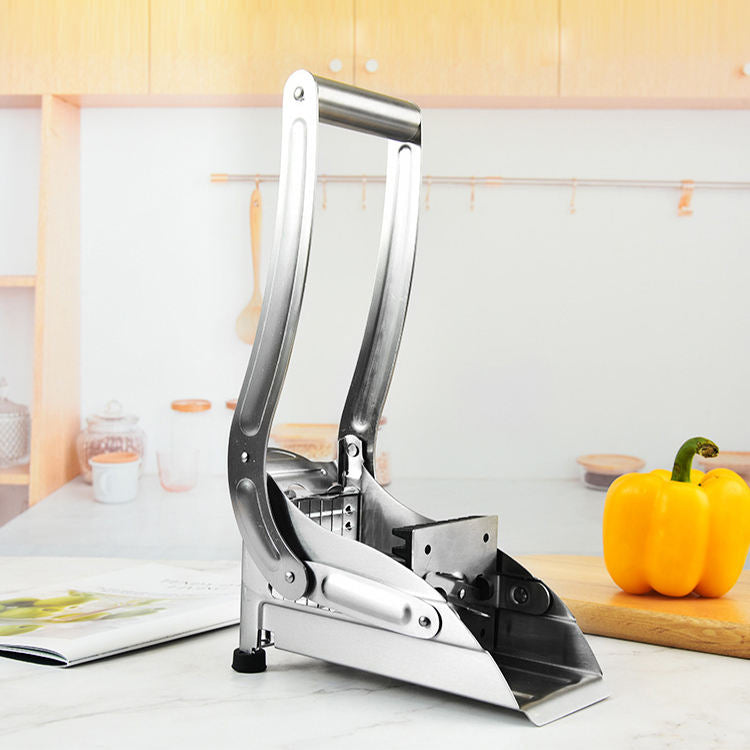 Stainless Steel Potato Slicer - Manual Adjustable Thickness Vegetable Cutter with Safety Holder for Chips, Salad, Gratin