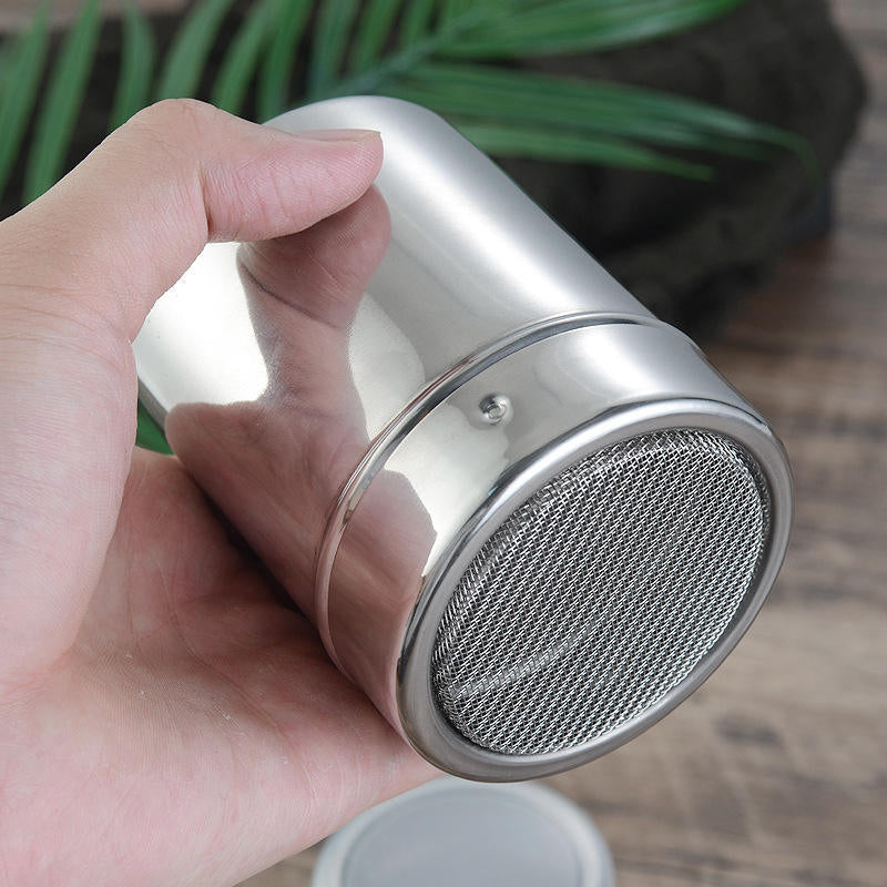 Stainless Steel Seasoning Shaker - 500g Airtight Spice Dispenser with Spoon, Moisture Proof Kitchen Storage