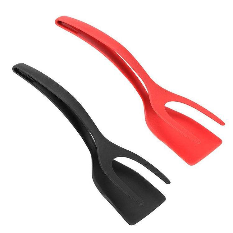 Heat Resistant Kitchen Tongs - 2-in-1 Silicone Non-Scratch Cooking Turner & Hot Pad Holder