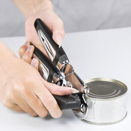 Stainless Steel Can Opener - Heavy Duty Manual Jar Opener Tool with Comfort Grip
