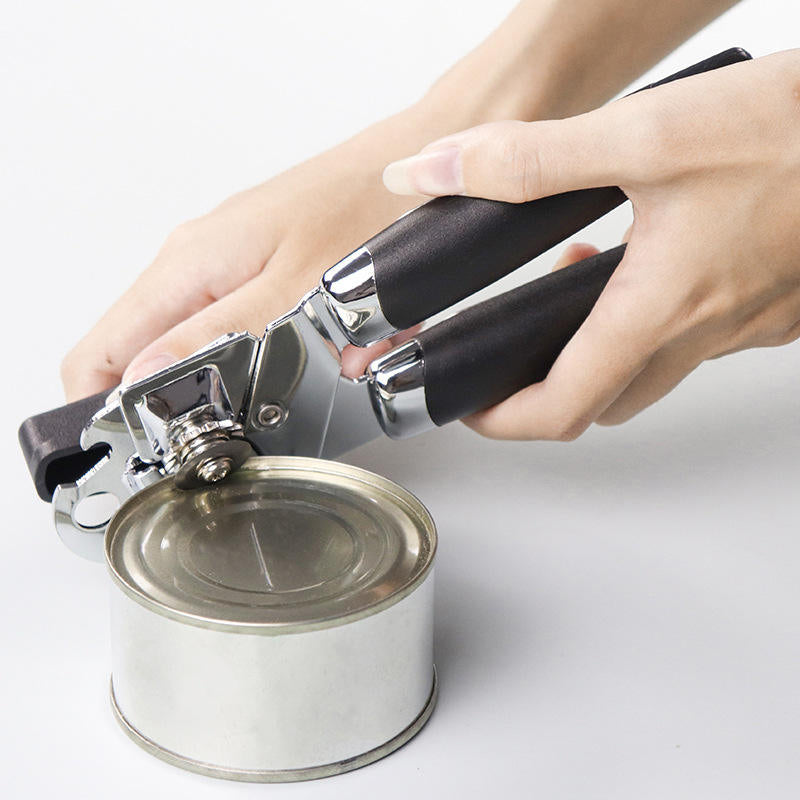 Stainless Steel Can Opener - Heavy Duty Manual Jar Opener Tool with Comfort Grip