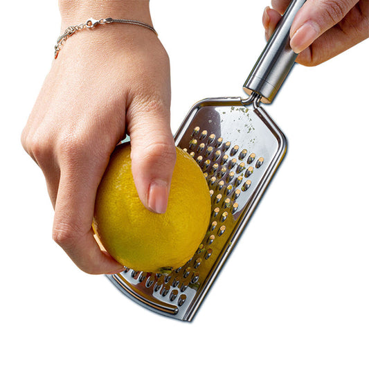 Lemon Cheese Grater - Stainless Steel Rotary Zester with Container, Handheld Slicer for Parmesan