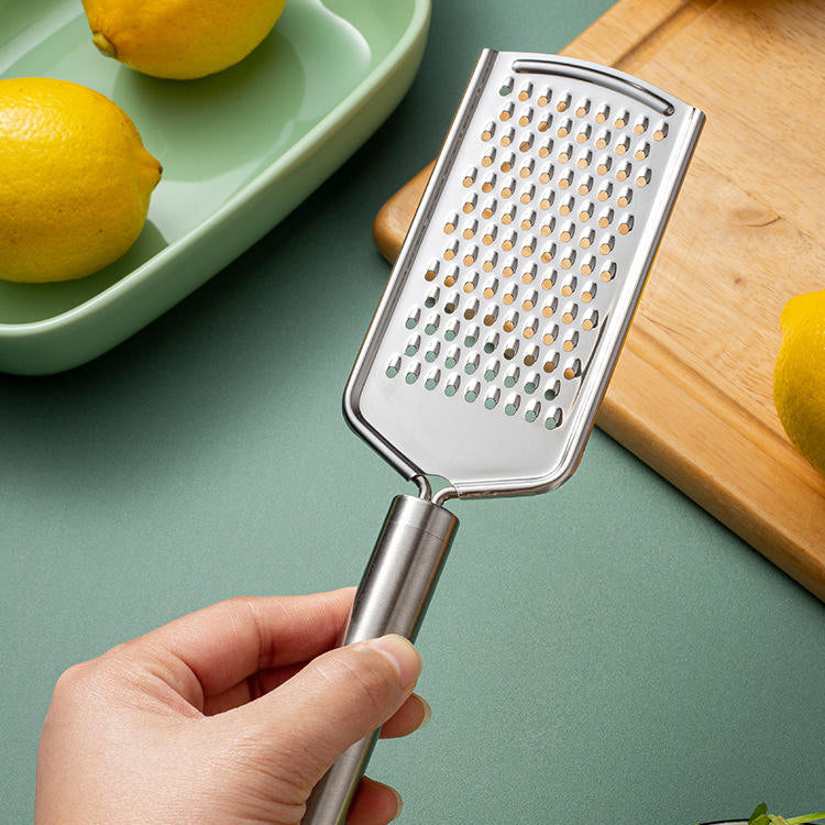 Lemon Cheese Grater - Stainless Steel Rotary Zester with Container, Handheld Slicer for Parmesan