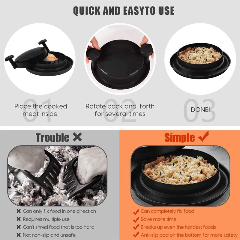 Non-Skid Meat Shredder - Convenient Meat Machine Cooked Tool Twist Beef Breast Chicken