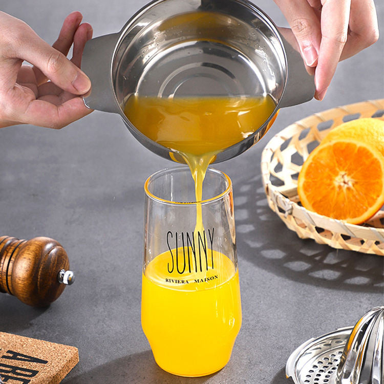 Heavy Duty Stainless Steel Citrus Juicer - Manual Fruit Reamer Rotation Press for Lemon Lime Orange Crusher
