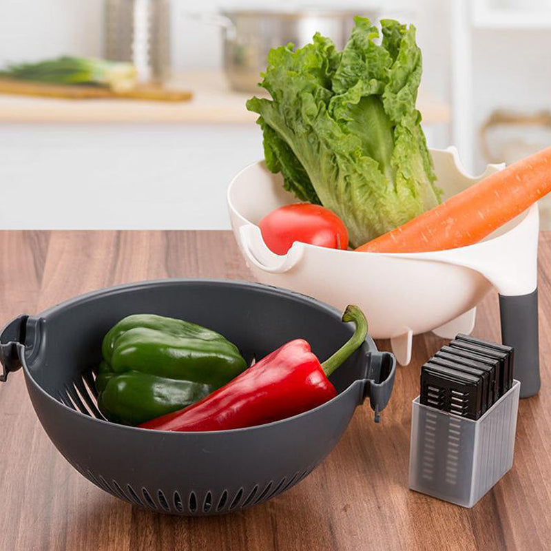 Multi-Purpose Vegetable Cutter Pro - Multi-Function Food Chopper with Safety Cover, Kitchen Slicer Dicer Grater Set